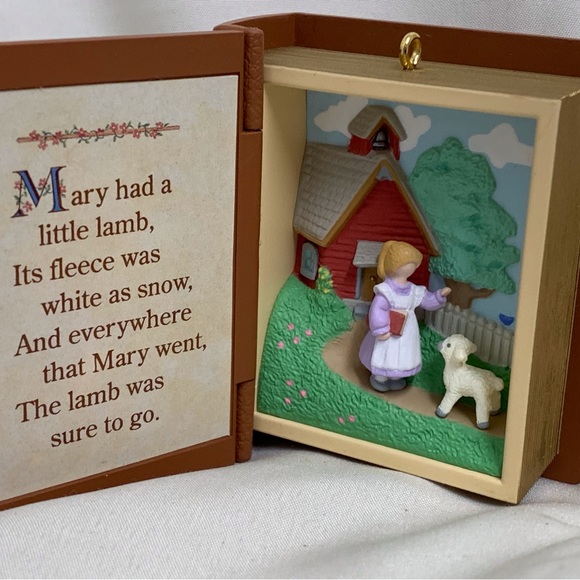 SIGNED 1996 HALLMARK Keepsake Ornament MOTHER GOOSE Mary Had a Little Lamb - Picture 2 of 8